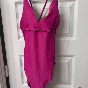 Women's Pink Ruffled swimsuit